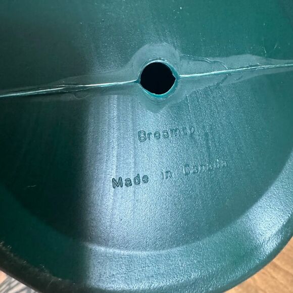 Vtg Breamco Blow Mold Rose w Faux Wicker Toilet Paper Holder Hunter Green - Picture 8 of 10